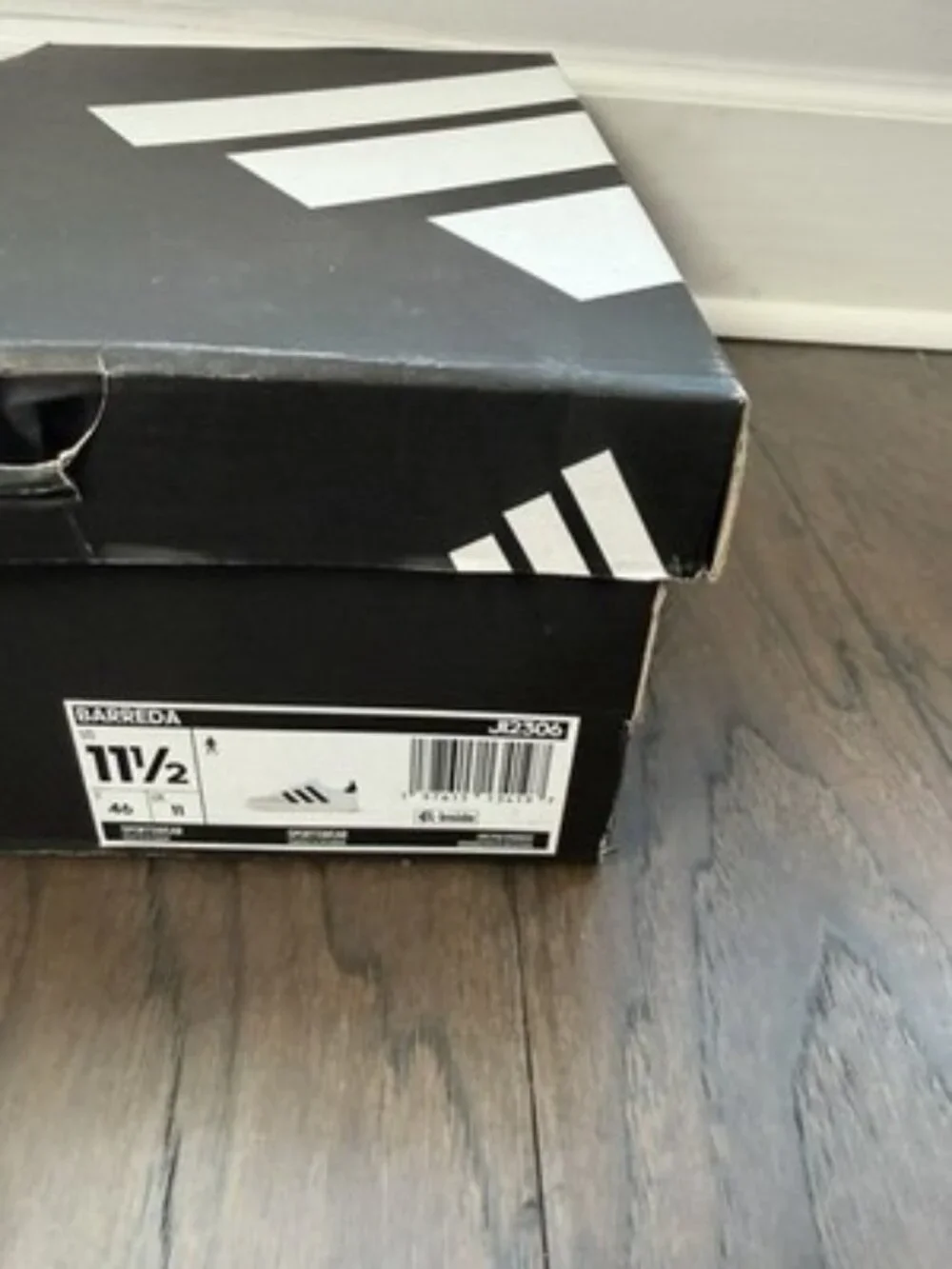 Adidas Barreda Shoes Mens 11.5 White Black Grey JI2306 Athletic NEW Sneakers